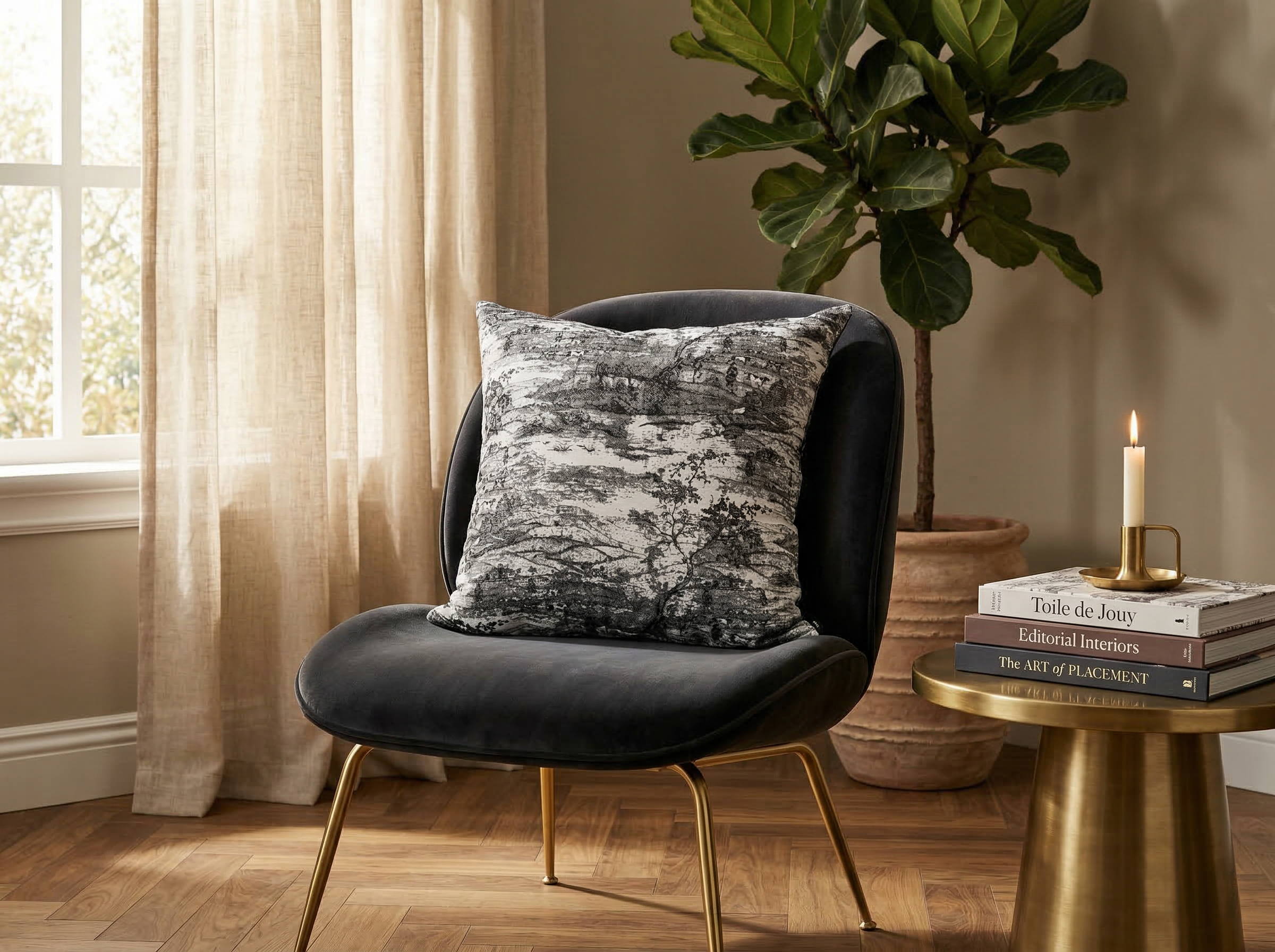 Helton Black & White 24" Pillow