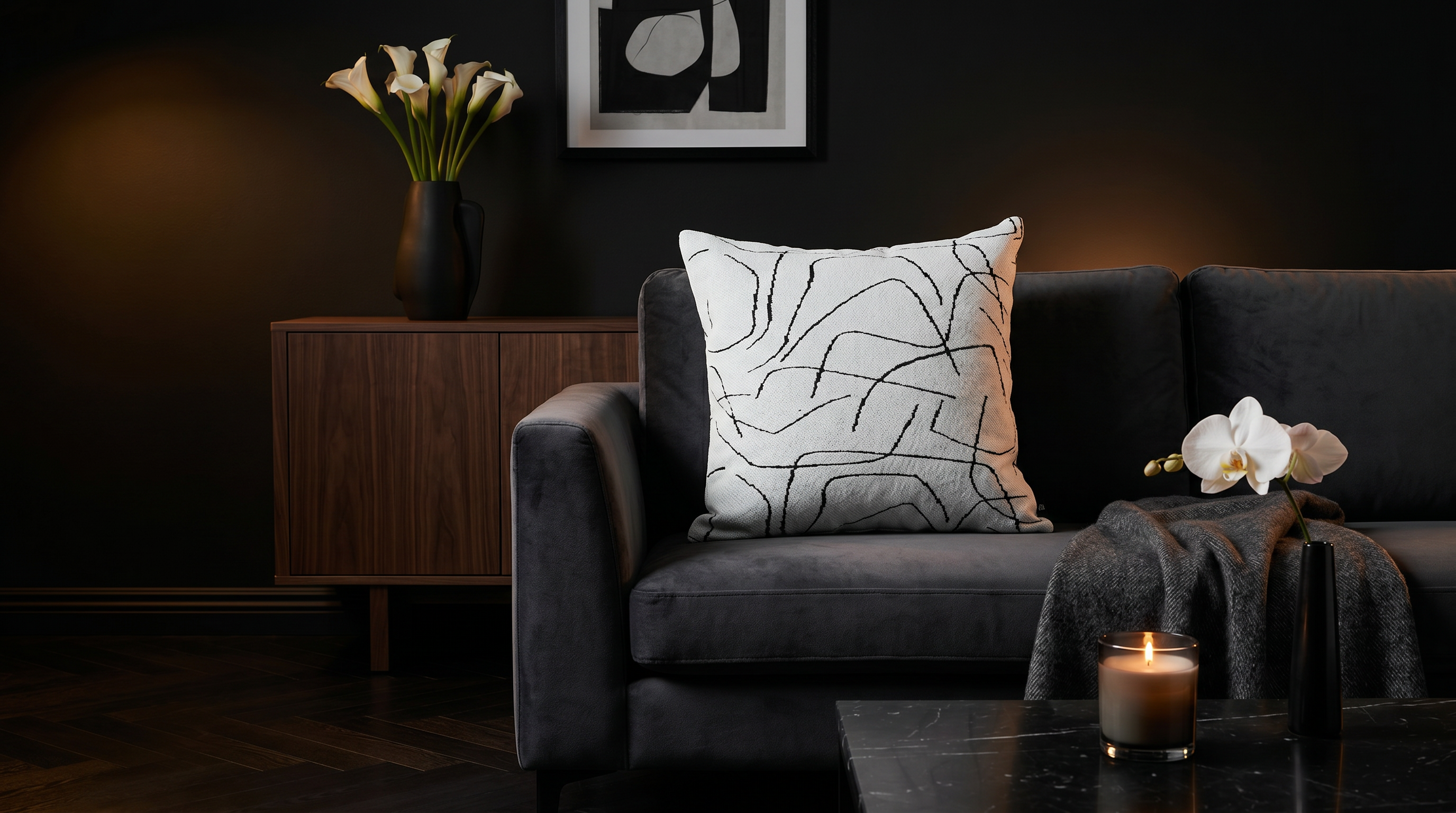 Hani White Lined Duo Pillow