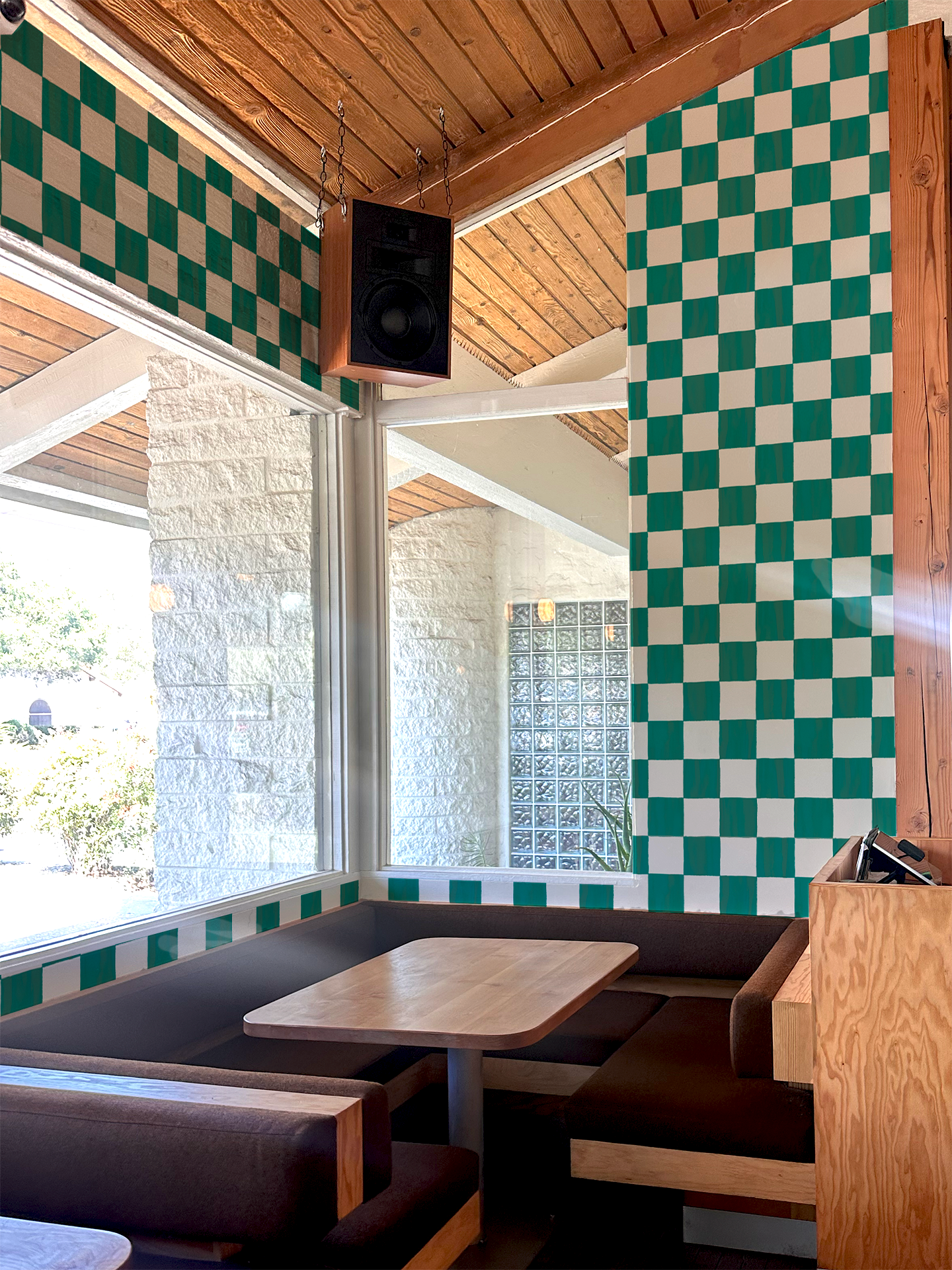 Checkers Wallpaper, teal