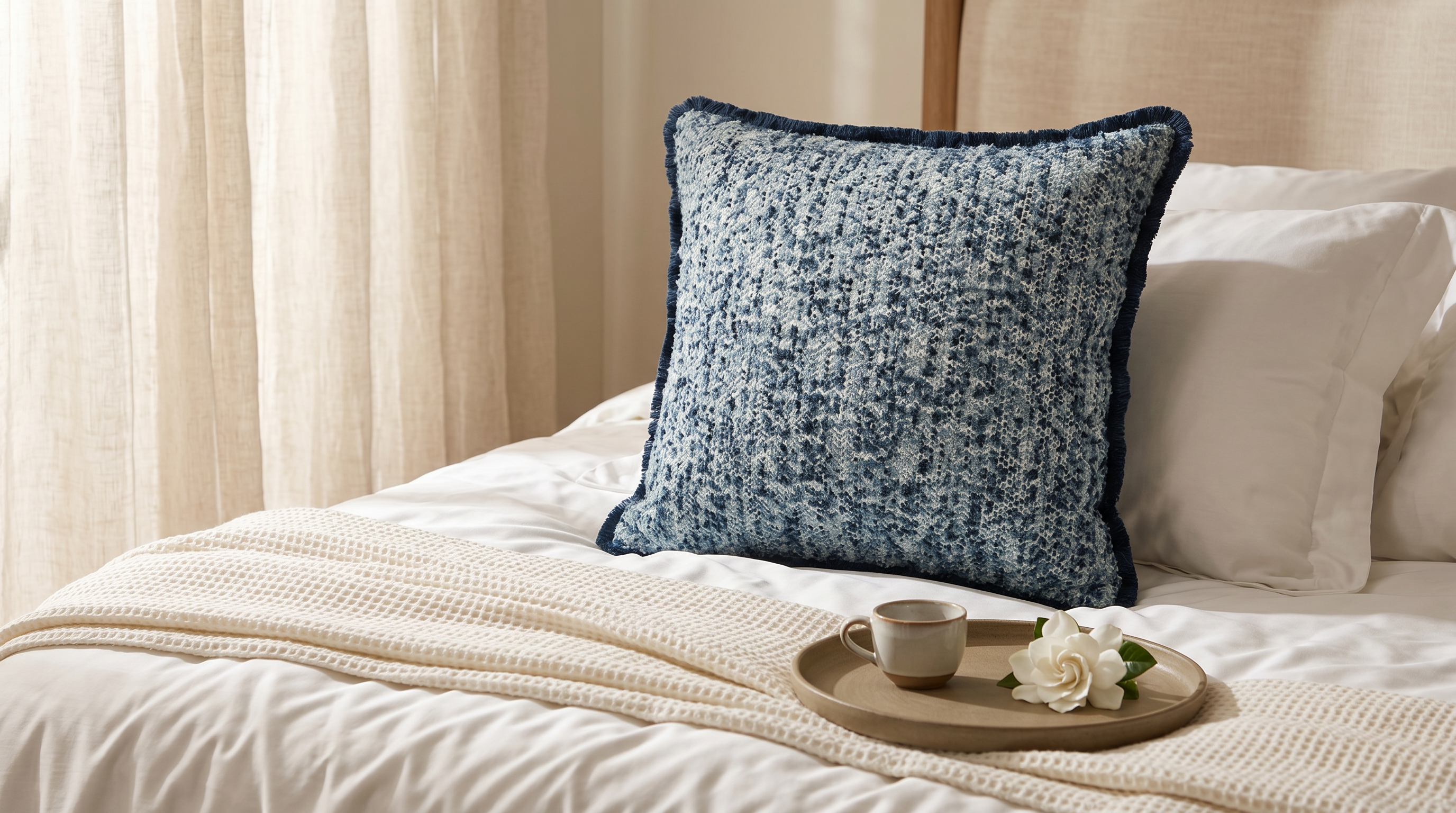 Hippie Azure W/ Fringe Uni Pillow