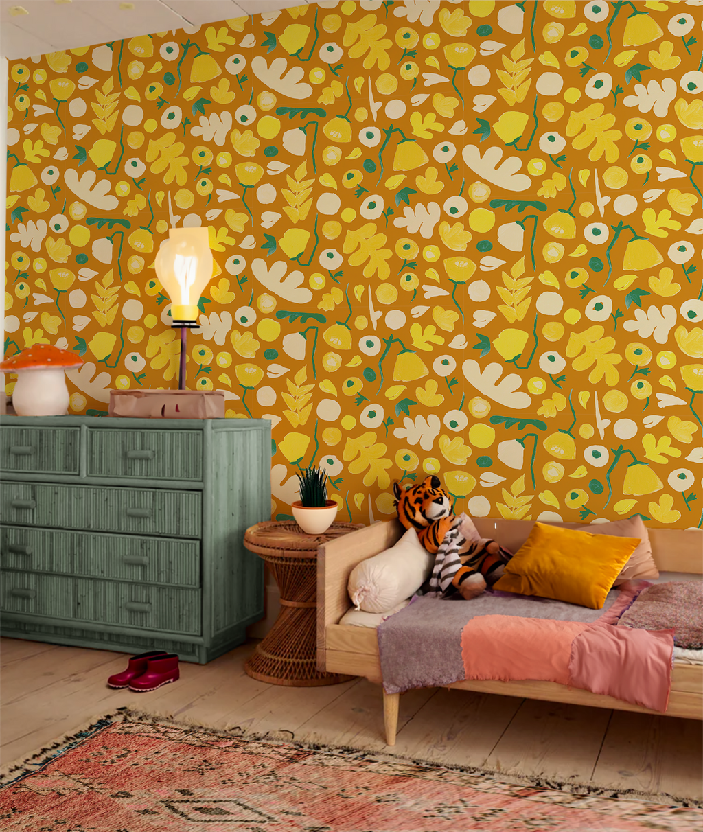 Henri Floral Wallpaper, marigold