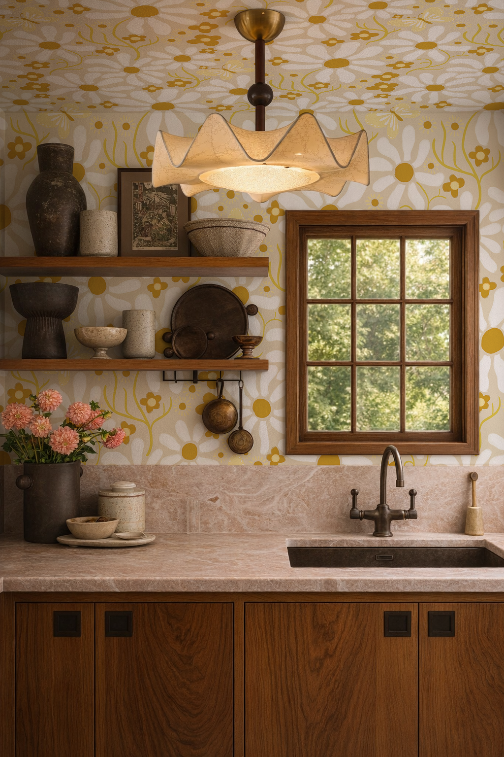 Spring Daze Wallpaper, tan