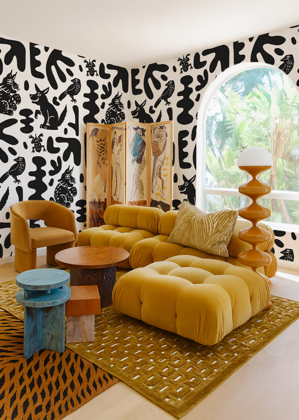 Abstract Animales Wallpaper, white and black