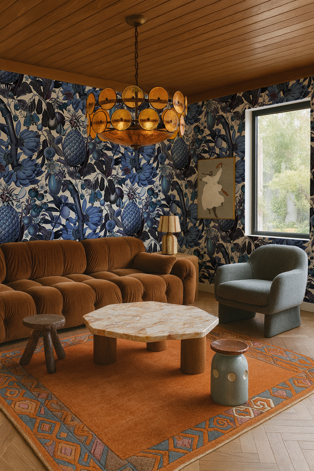 Juicy Fruit Wallpaper, white and blue