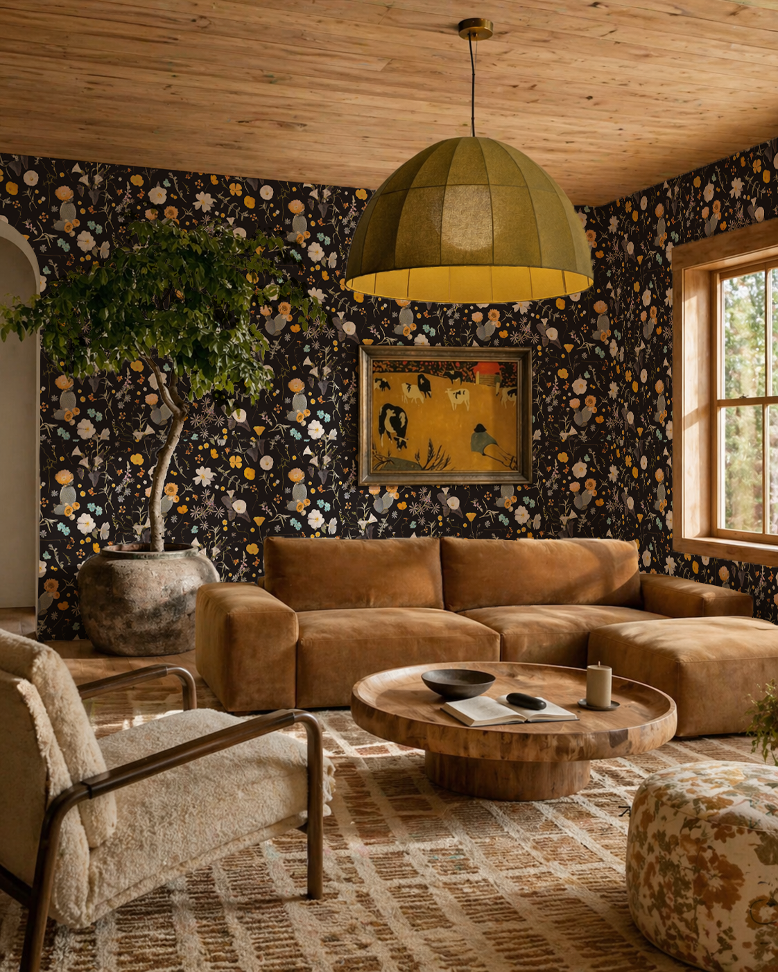 California Native Wallpaper, black and multicolor
