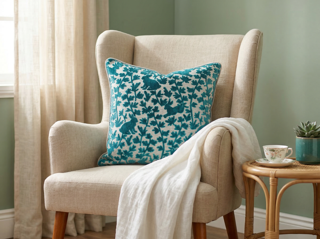 LUV BUNNY AZURE DUO 24" PILLOW