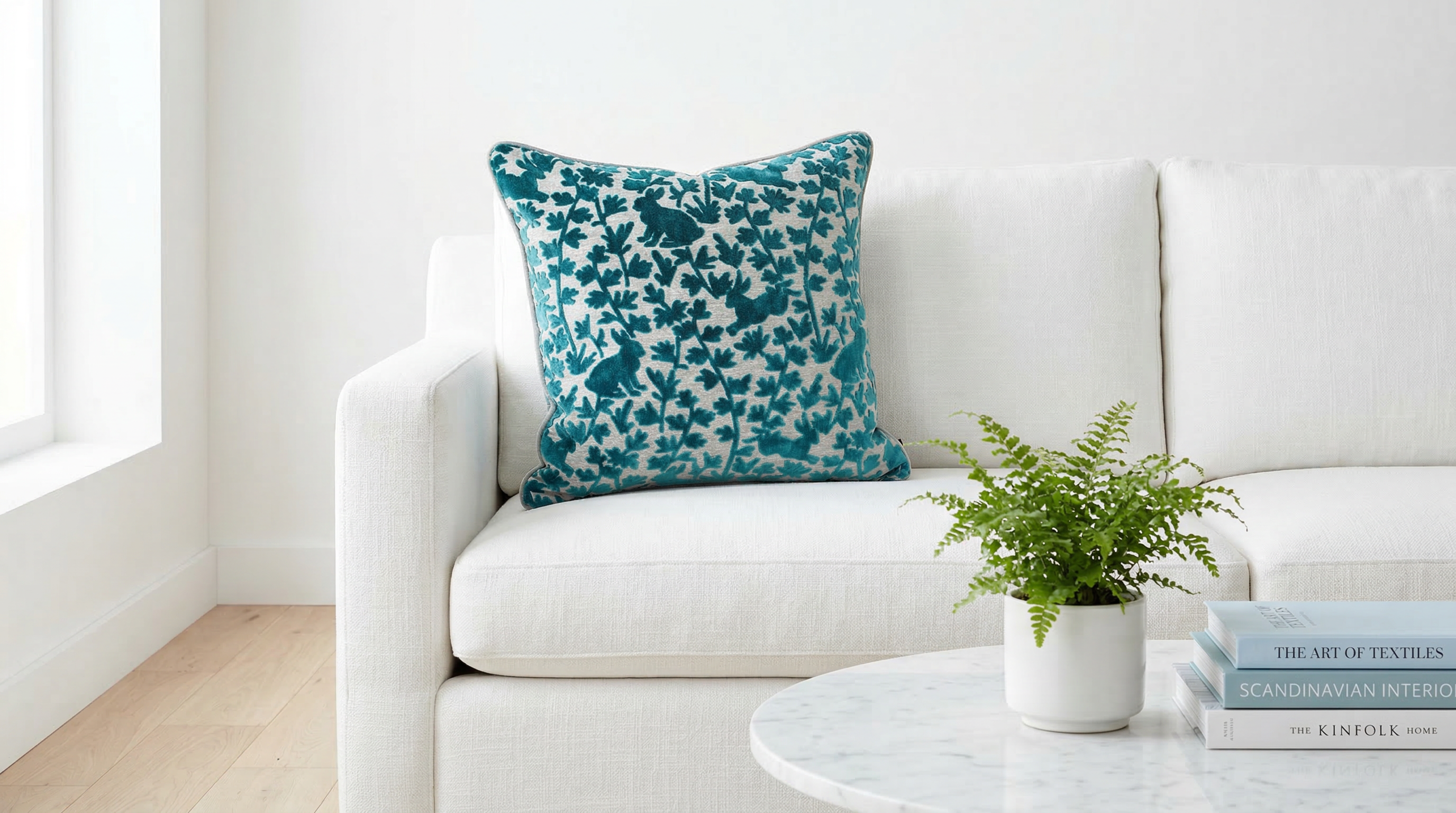 LUV BUNNY AZURE DUO 24" PILLOW