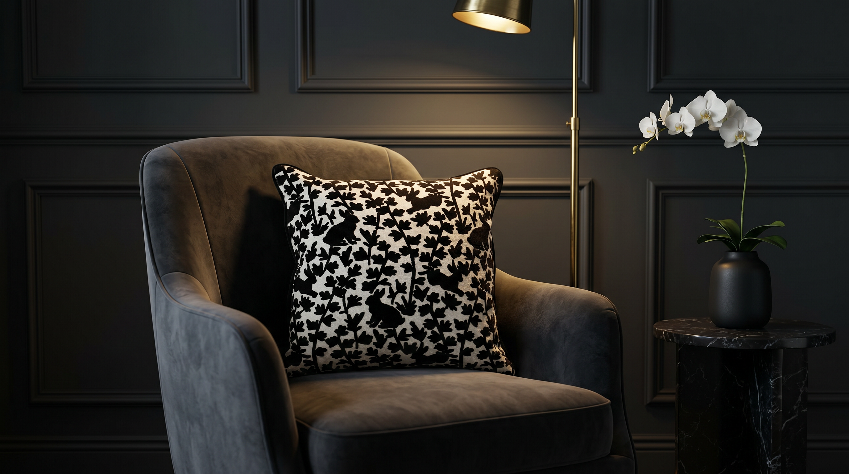 LUV BUNNY EBONY DUO 24" PILLOW