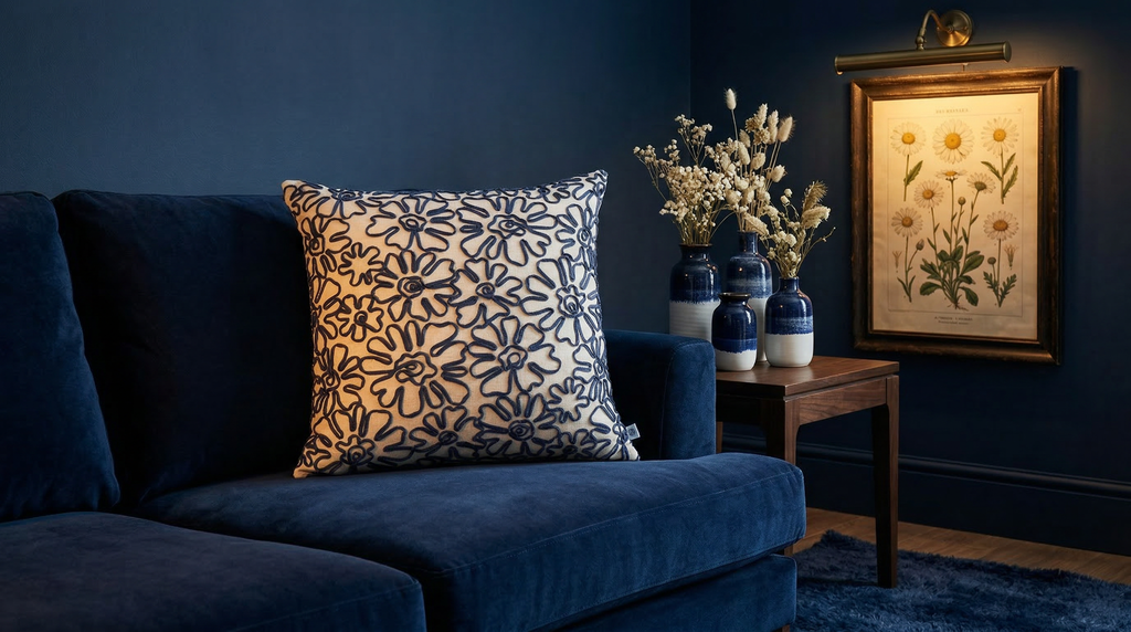 MARGUERITE INDIGO DUO 24" PILLOW
