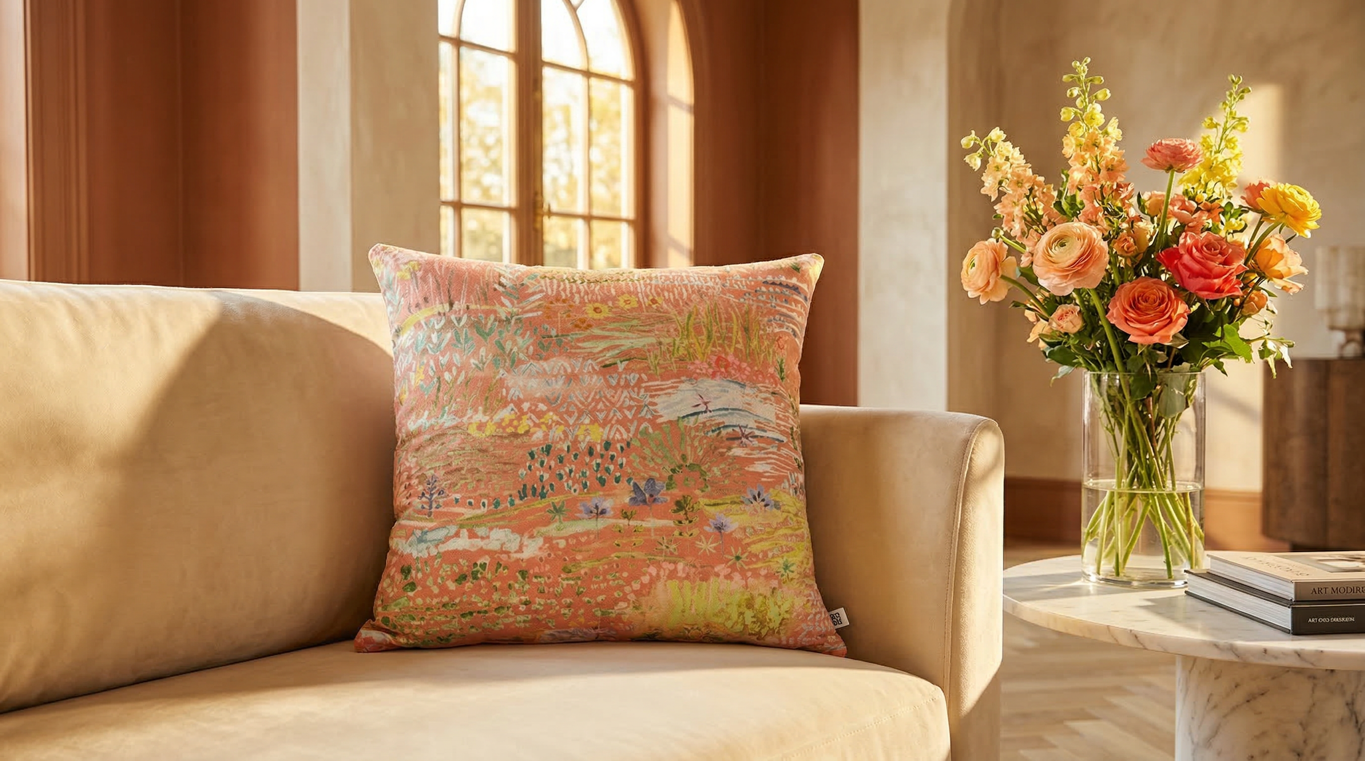 MEADOW PEACH DUO 24" PILLOW