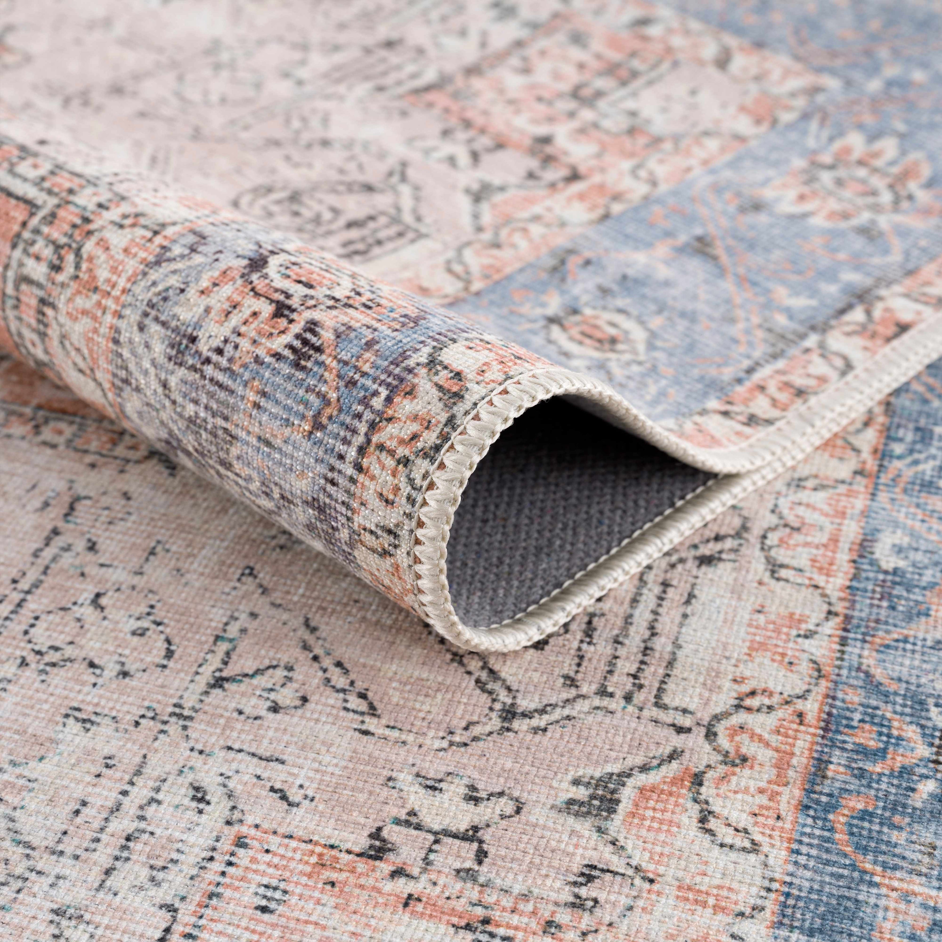 Rosman Distressed Washable Area Rug