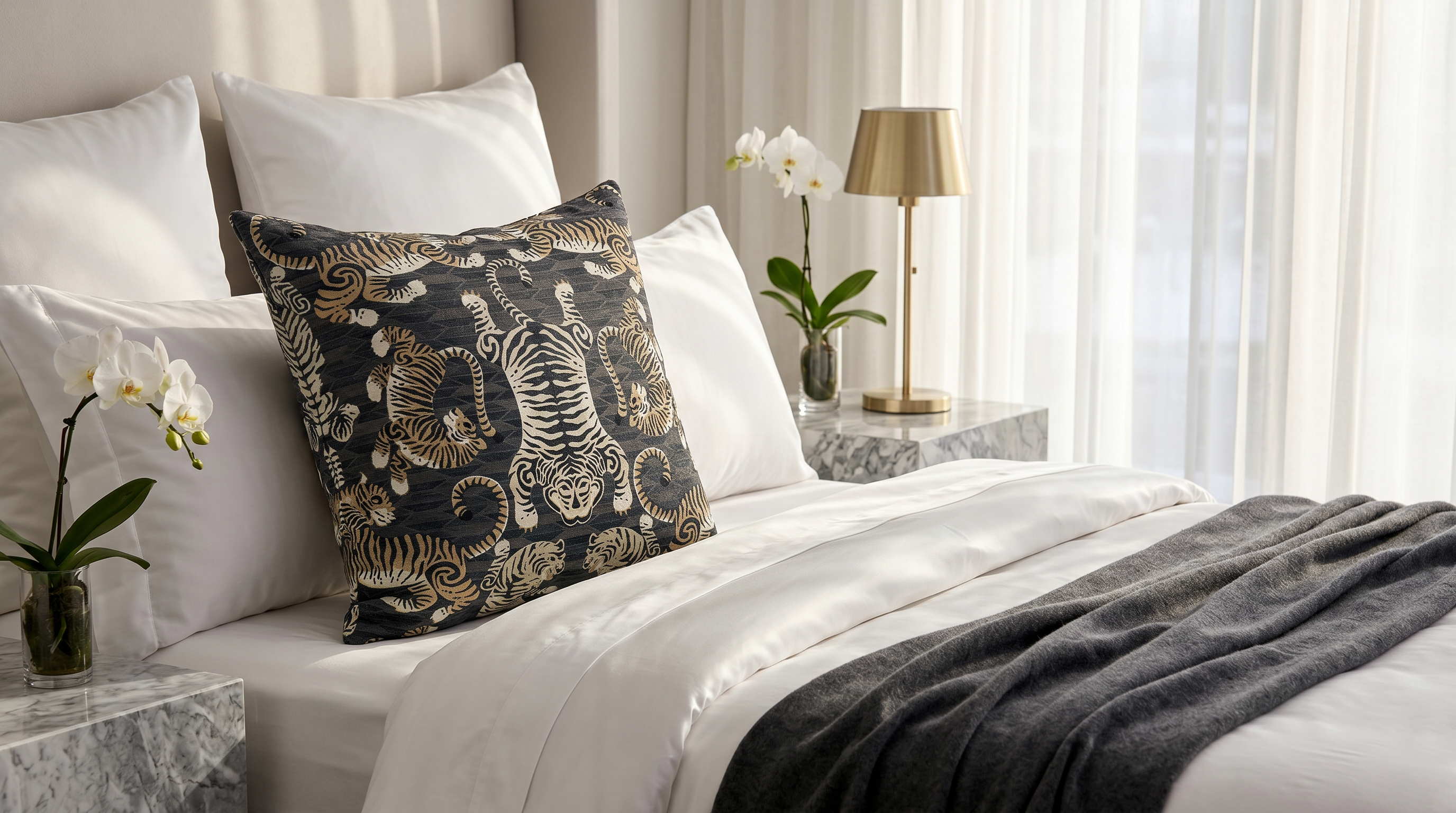 TABBY CHARCOAL DUO 24" PILLOW