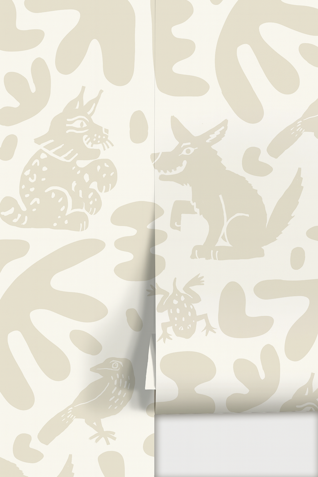 Abstract Animales Wallpaper, white and neutral