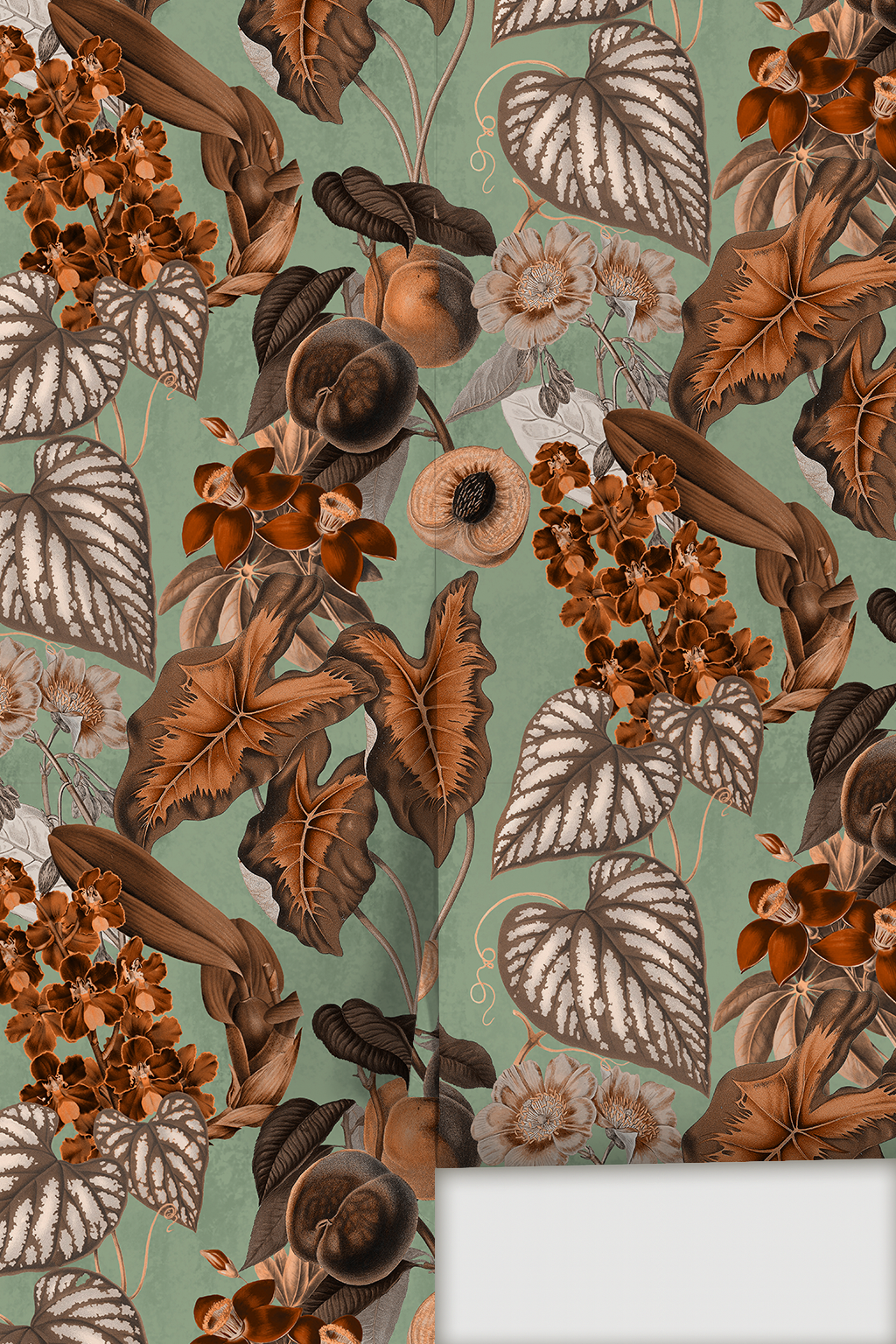 Cali Tropicale Wallpaper, mint and rust