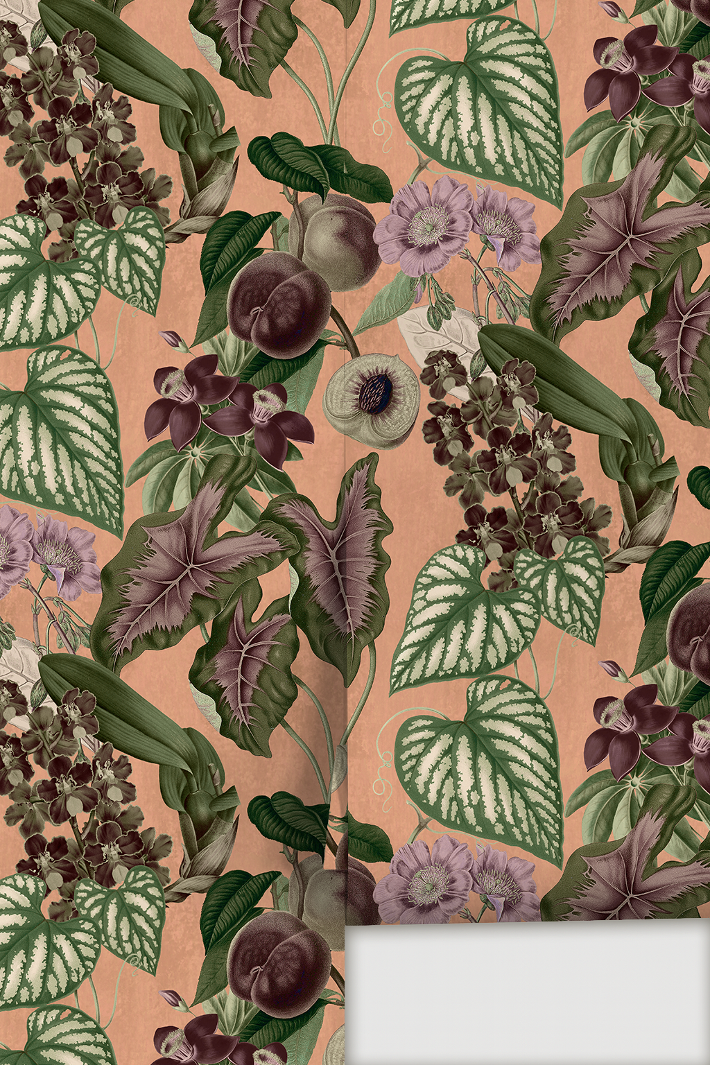 Cali Tropicale Wallpaper, peach and green