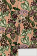 Cali Tropicale Wallpaper, peach and green
