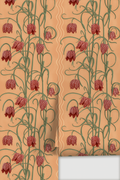 Campanas Wallpaper, peach and rust
