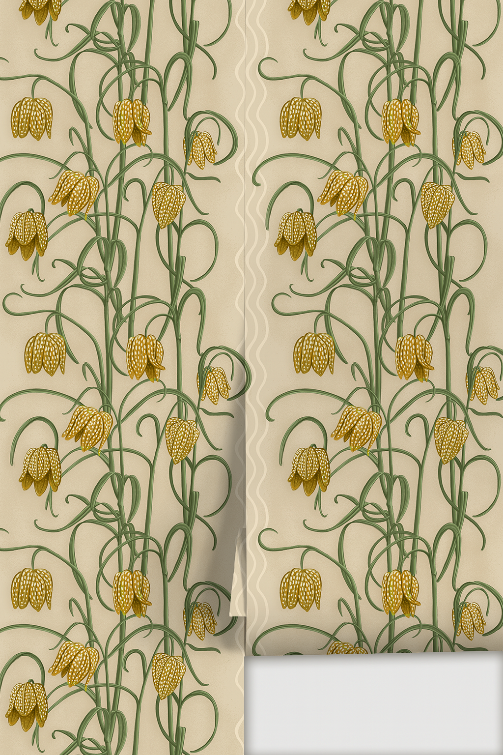 Campanas Wallpaper, tan and ocher