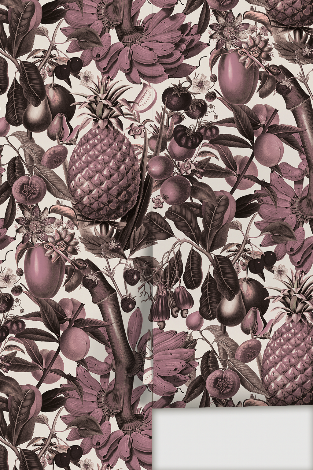 Juicy Fruit Wallpaper, white and mauve
