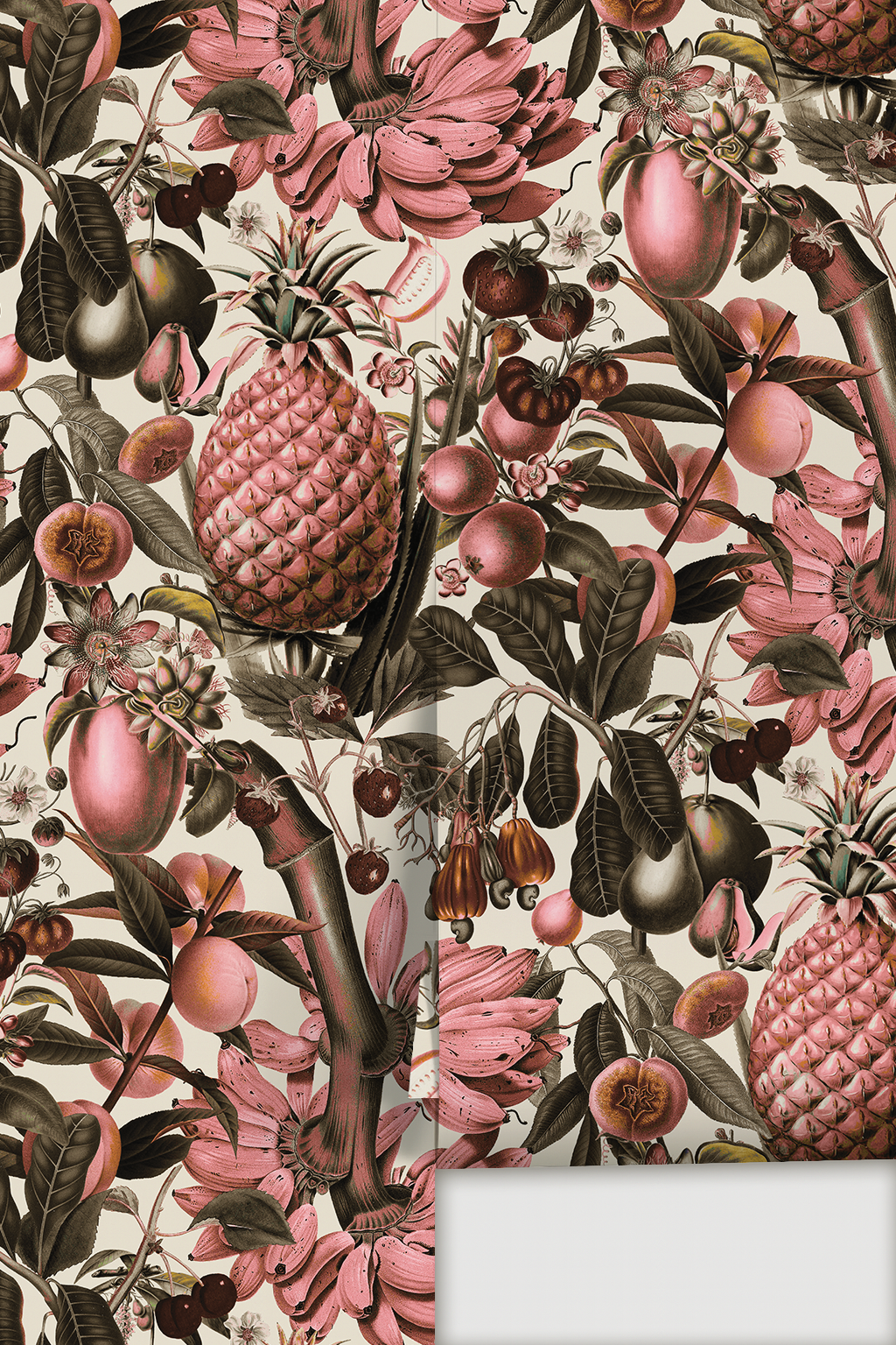 Juicy Fruit Wallpaper, white and pink