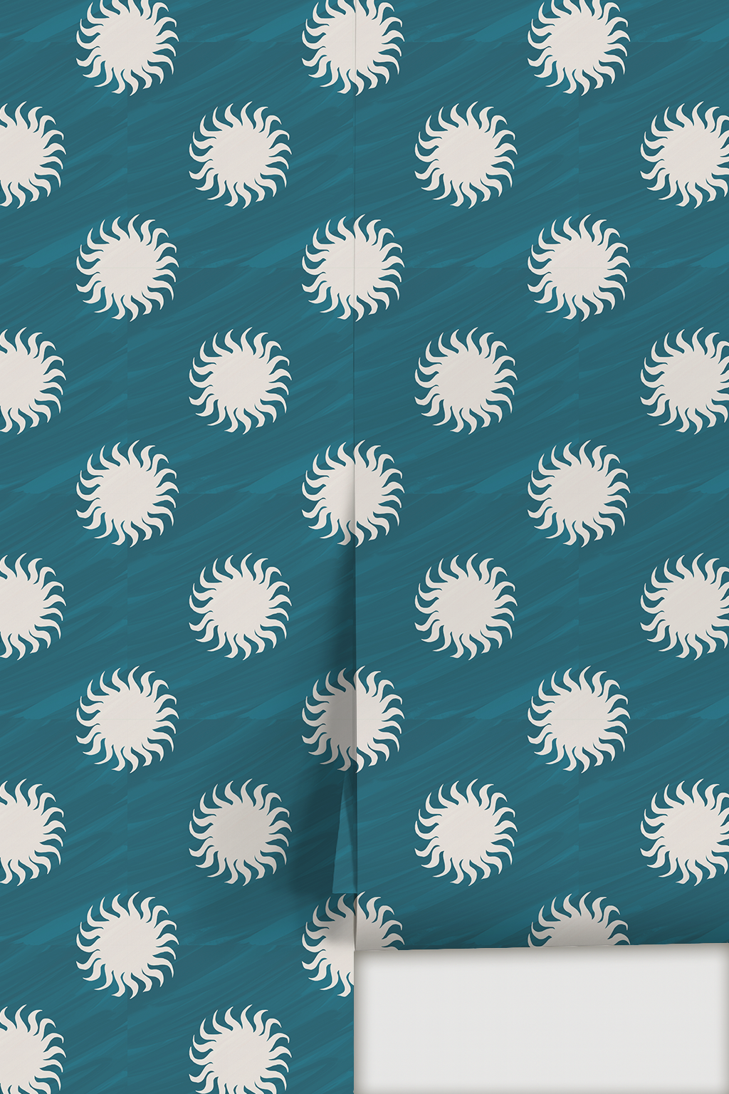 Sol Wallpaper, blue and white