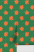 Sol Wallpaper, green and orange