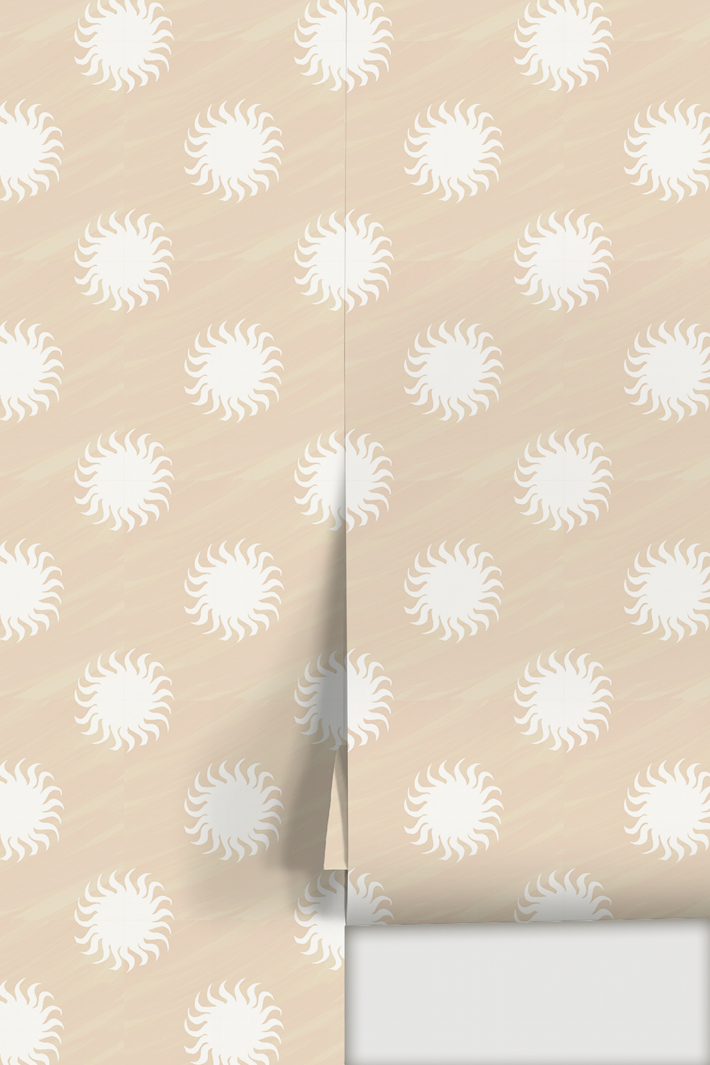 Sol Wallpaper, tan and white