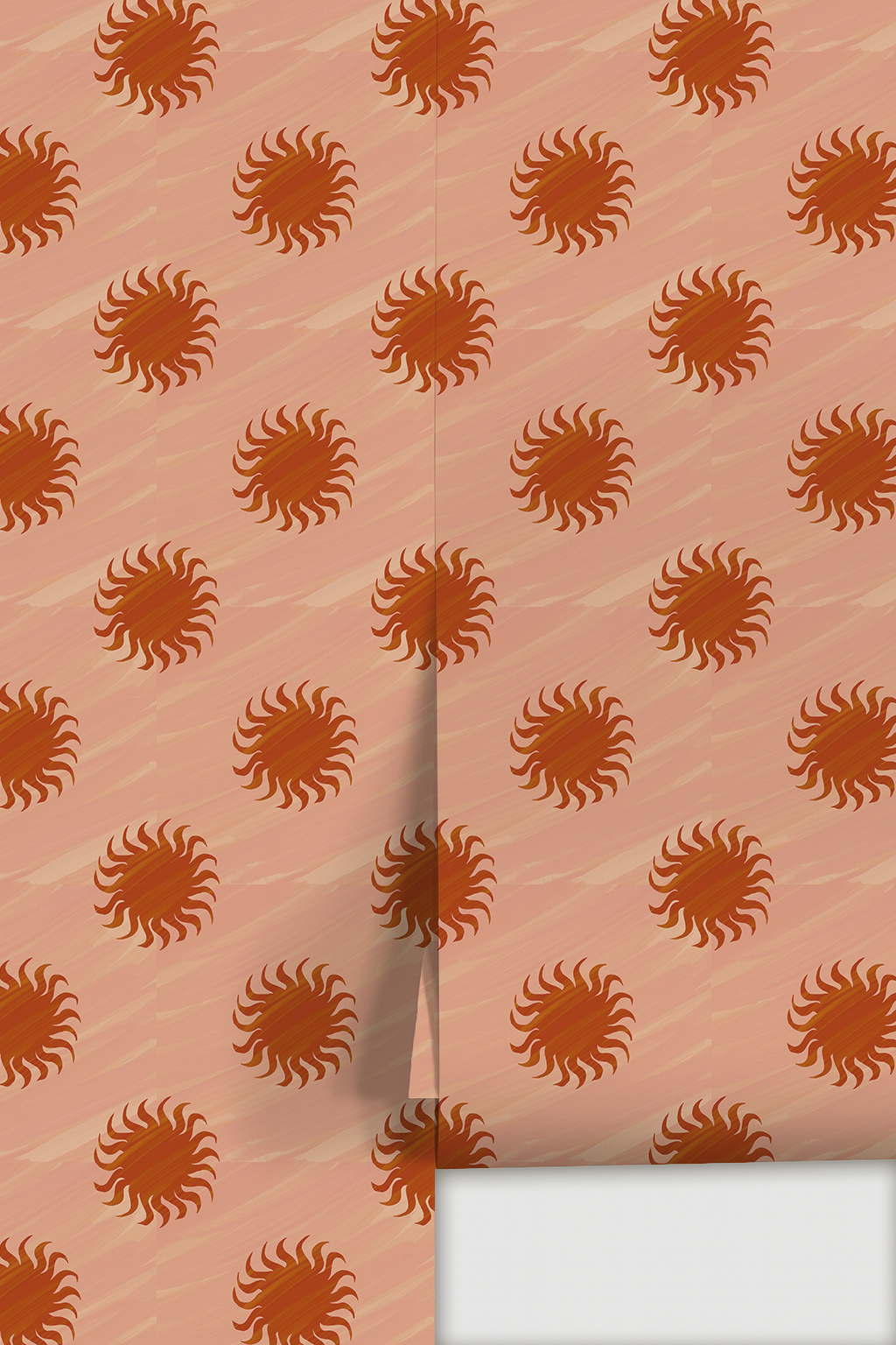 Sol Wallpaper, terra cotta and rust