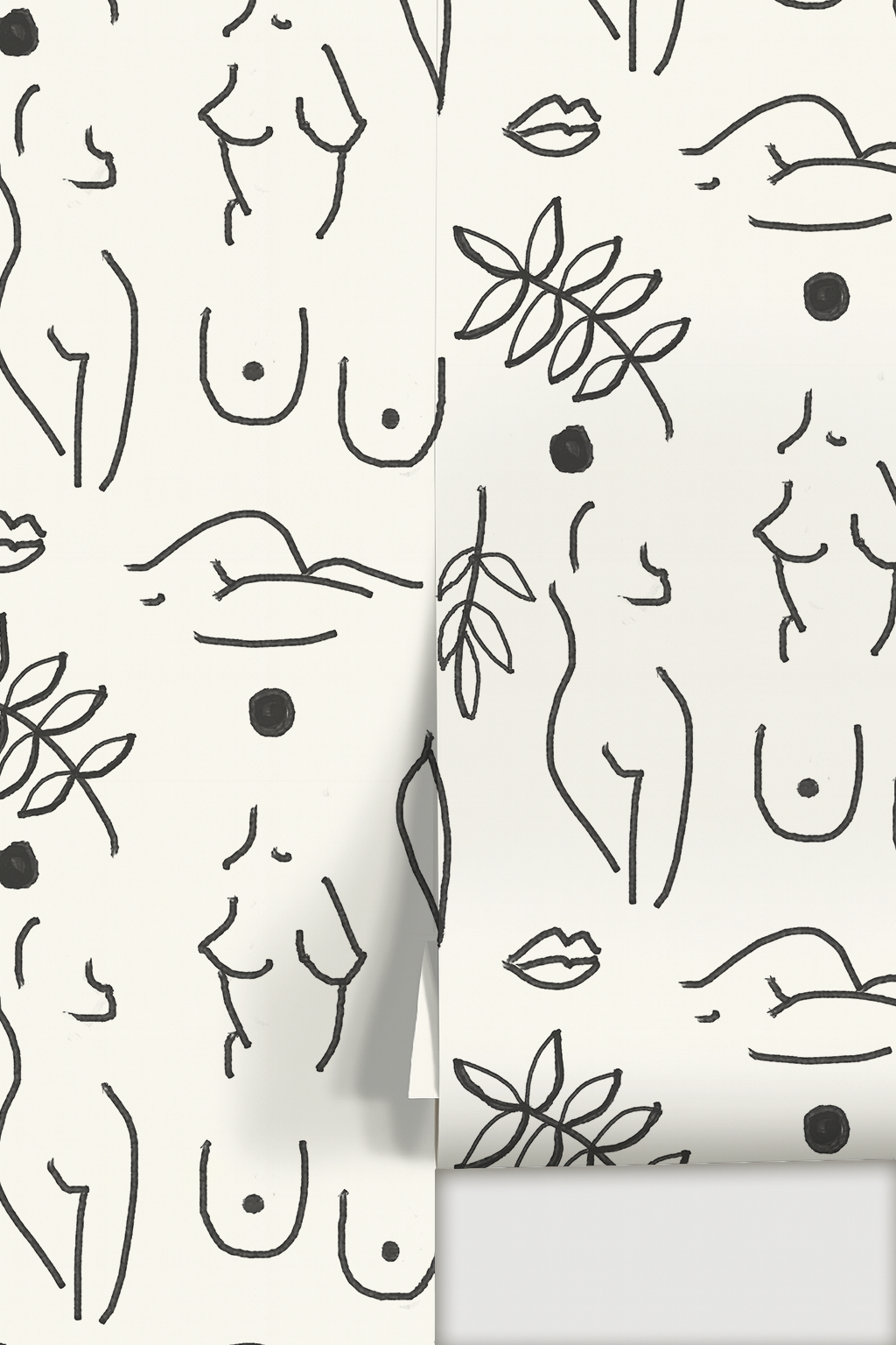 Neutral Nudes Wallpaper, white and black