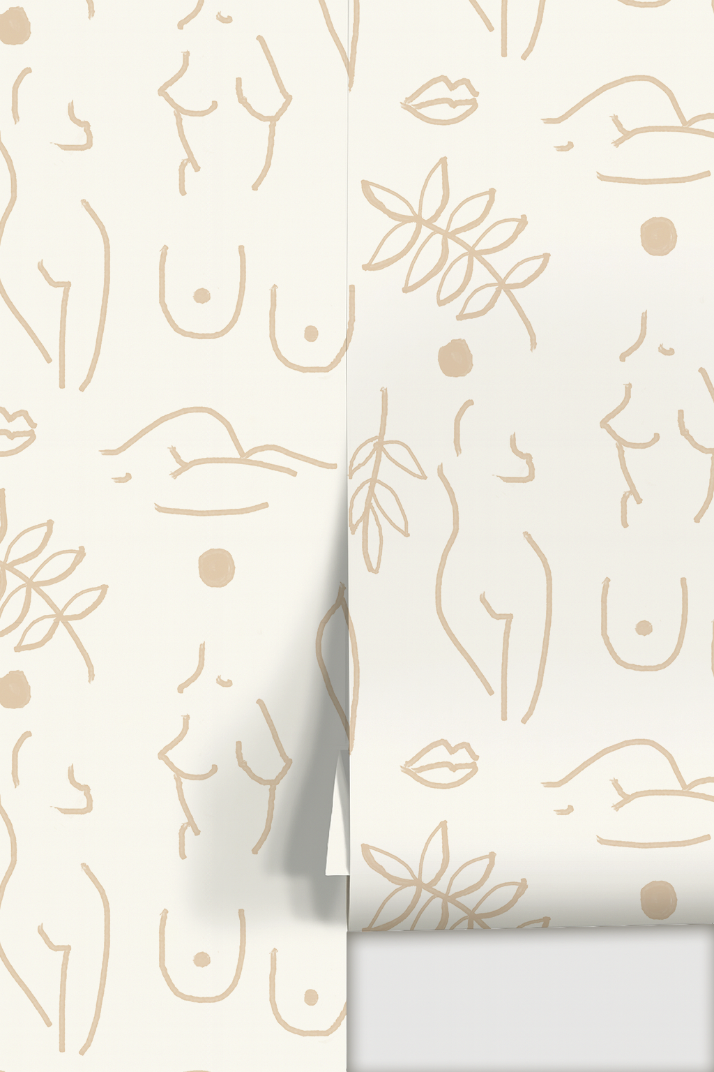 Neutral Nudes Wallpaper, white and tan