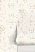 Neutral Nudes Wallpaper, white and tan