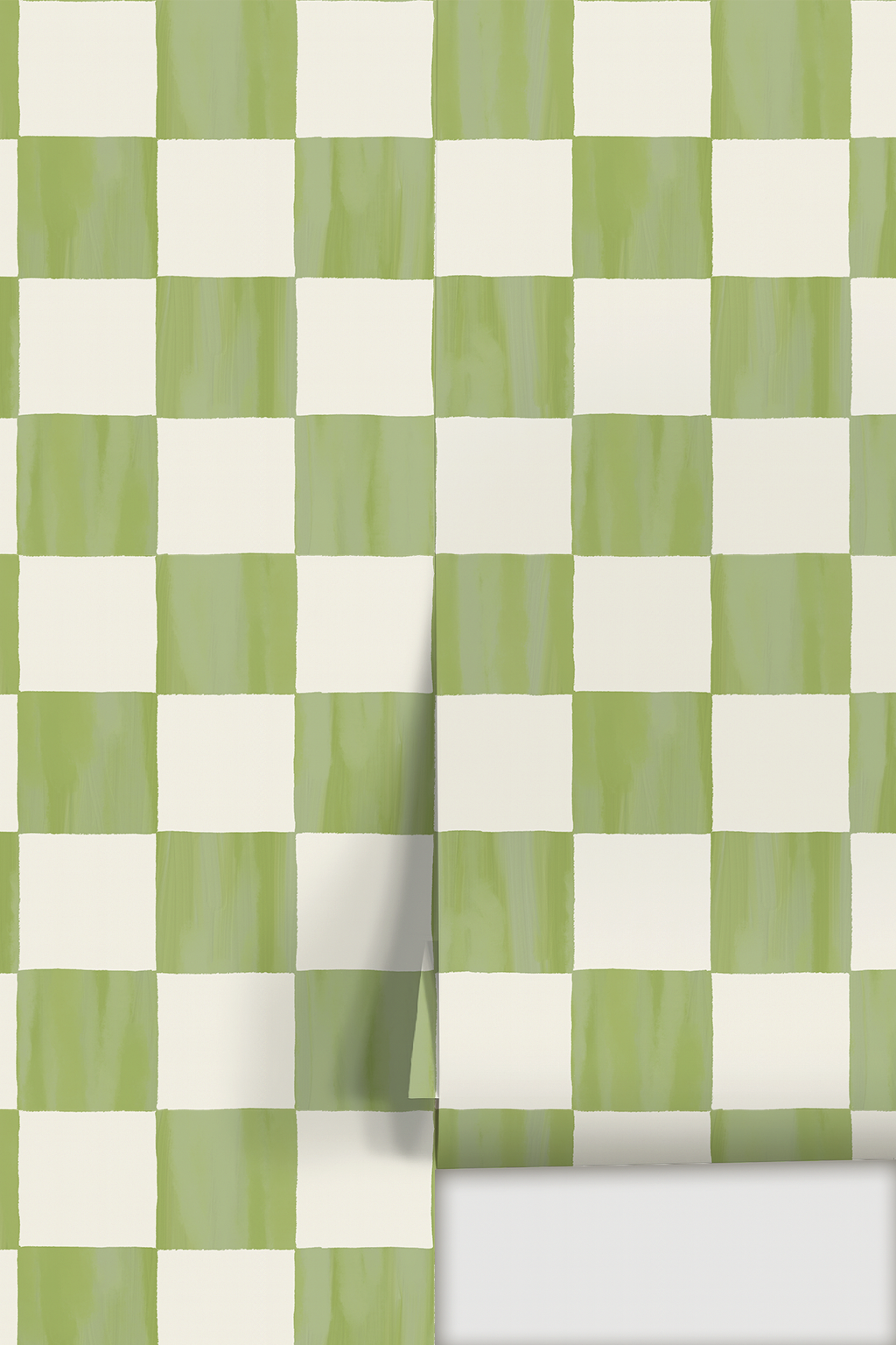 Checkers Wallpaper, olive green