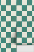 Checkers Wallpaper, teal