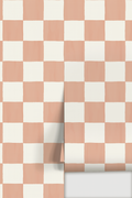 Checkers Wallpaper, terra cotta
