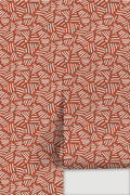 Simple Stripes Wallpaper, brick red and white