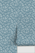 Simple Stripes Wallpaper, denim blue and white