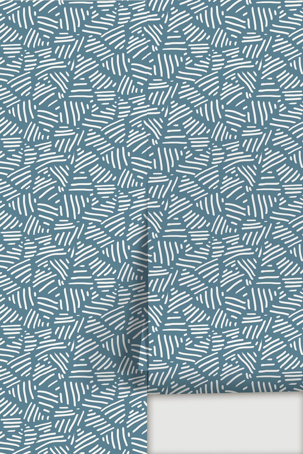 Simple Stripes Wallpaper, denim blue and white