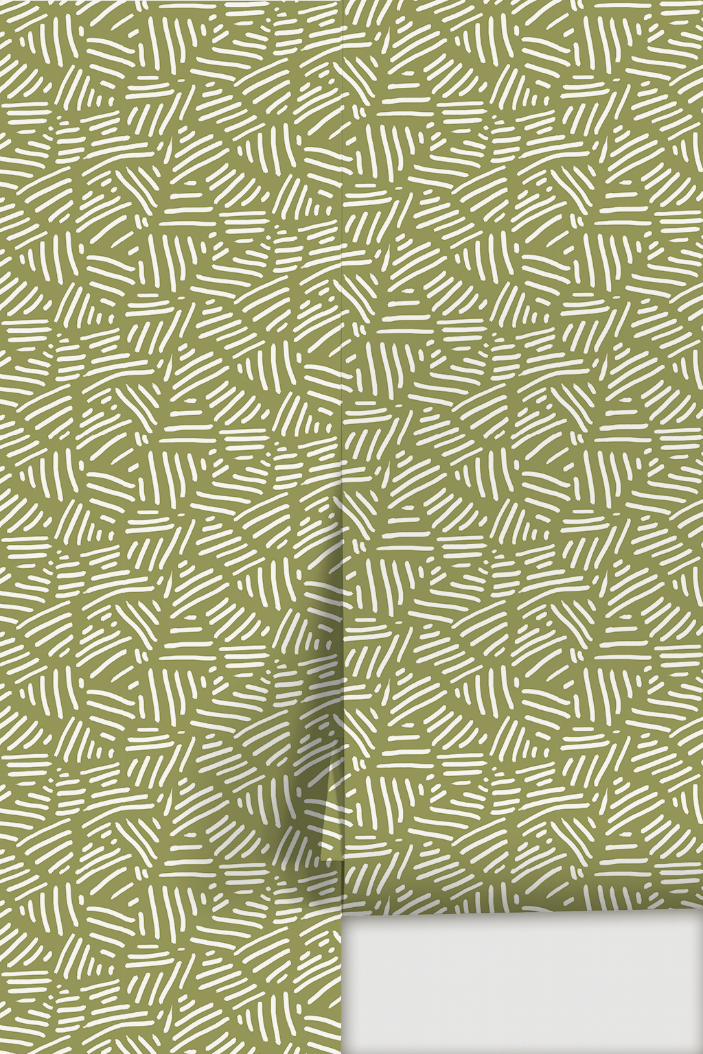 Simple Stripes Wallpaper, olive green and white