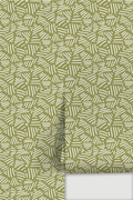 Simple Stripes Wallpaper, olive green and white