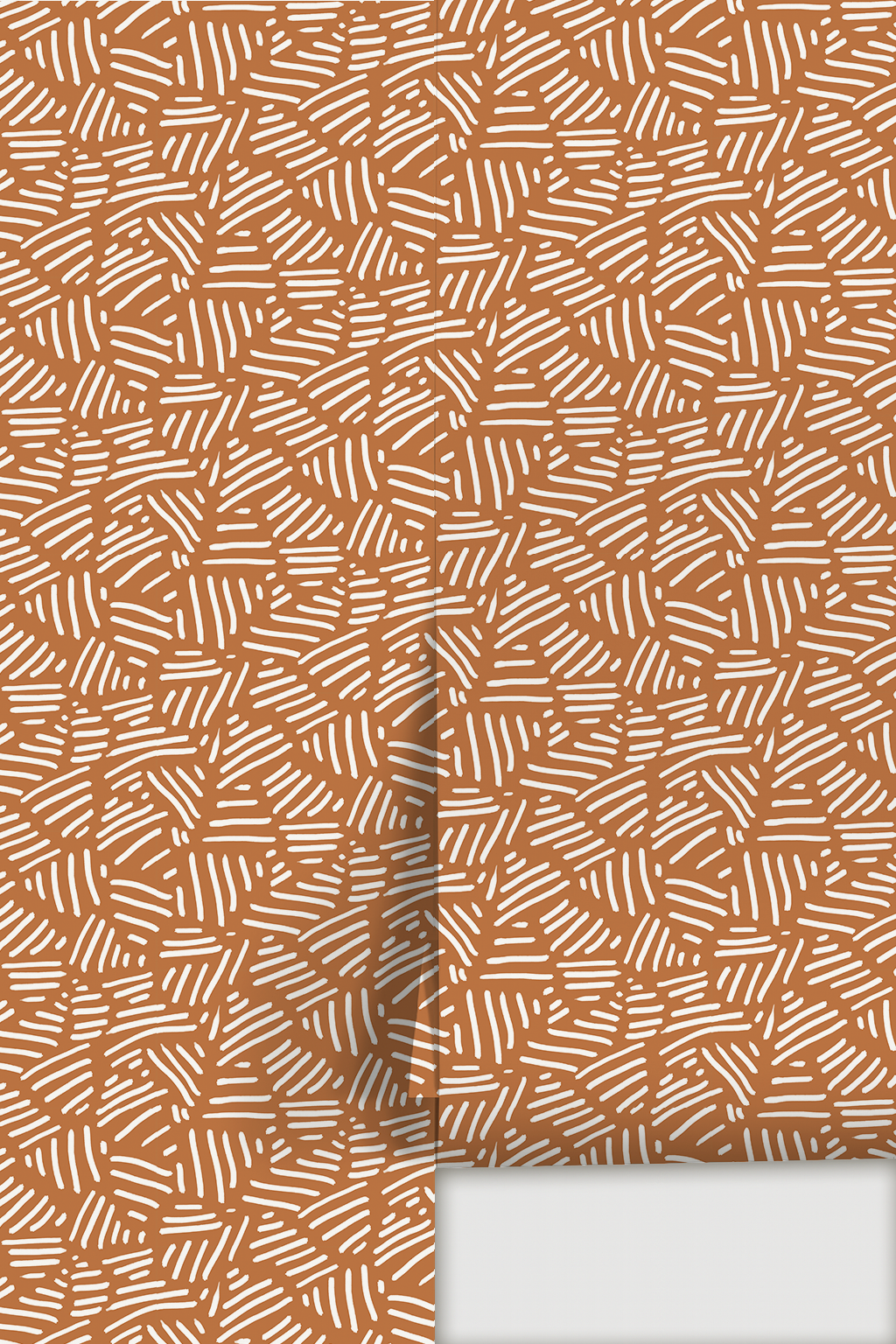 Simple Stripes Wallpaper, burnt orange and white