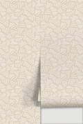 Simple Stripes Wallpaper, tan and white
