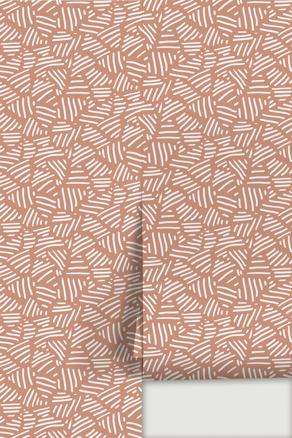 Simple Stripes Wallpaper, terra cotta and white