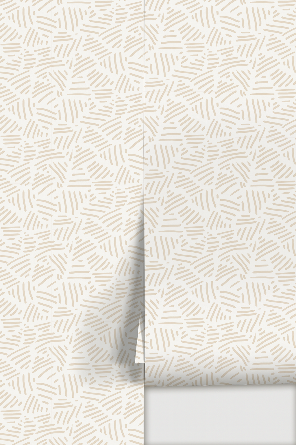 Simple Stripes Wallpaper, white and tan